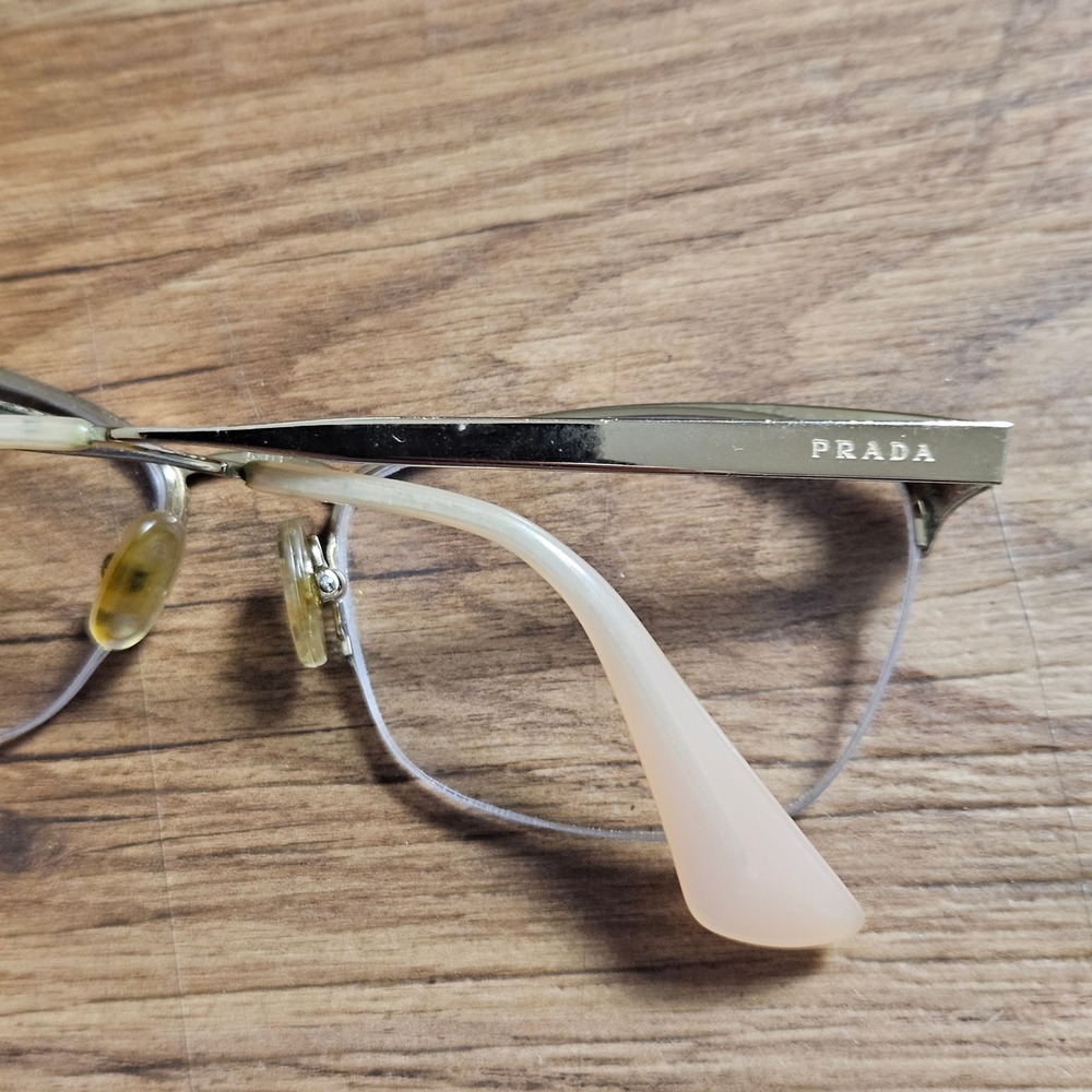 Prada VPR 65Q Cat Eye‎ Half Rim Eyeglasses 53-17-140 Fo Frames Only Luxury Chic - Picture 5 of 5